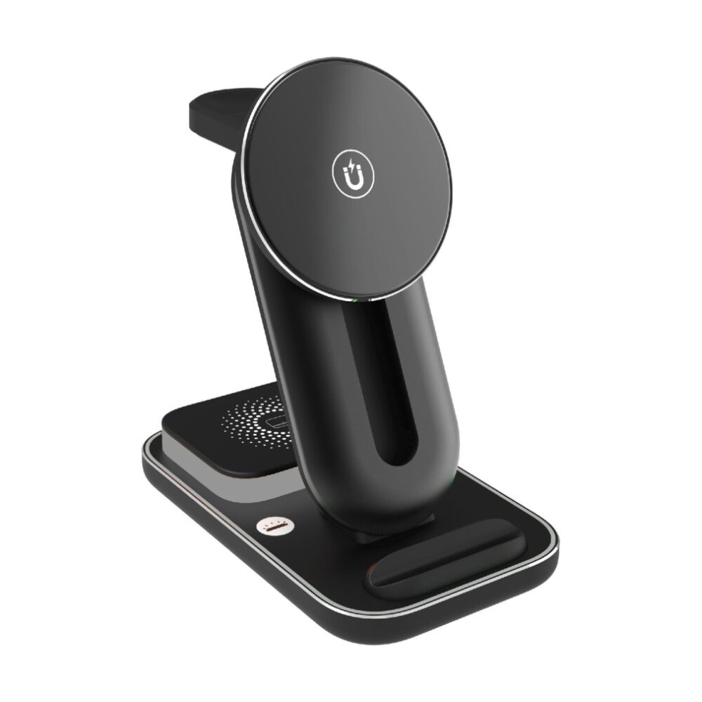 Chargecore 3 In 1 Wireless Charging Stand Adjustable Height Black