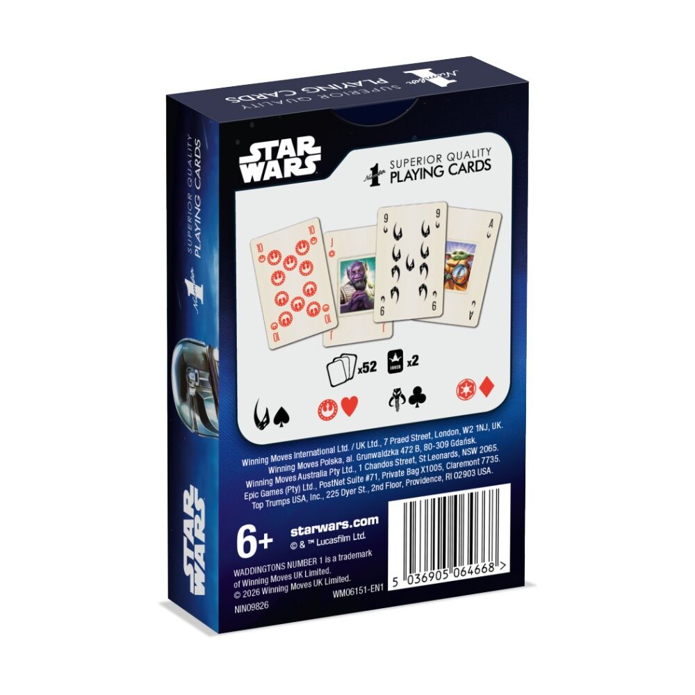 4PK Waddingtons Playing Cards Mandalorian & Grogu Star Wars Deck Ages 5+