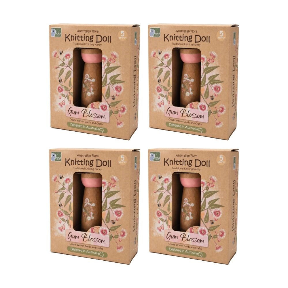 4PK Koala Dream Kids 5y+ Australian Flora Knitting Doll Gum Blossom Craft Kit