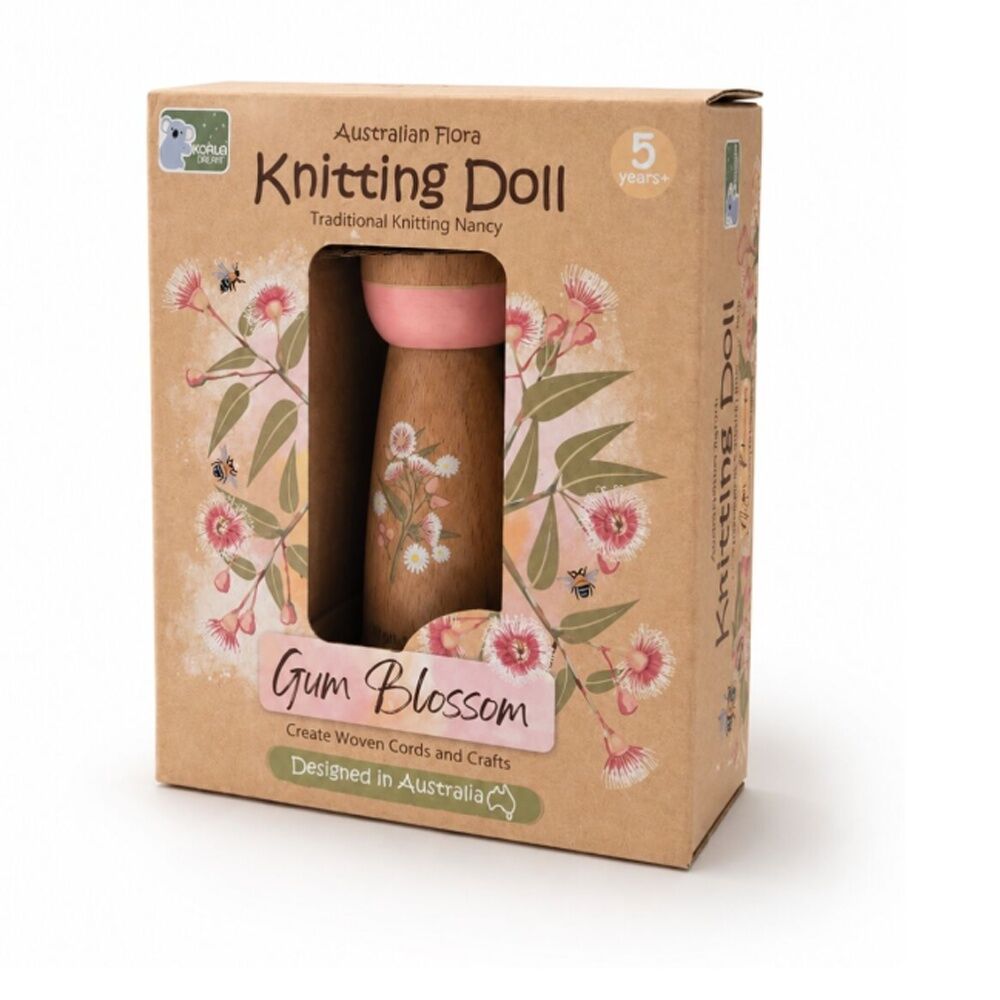 4PK Koala Dream Kids 5y+ Australian Flora Knitting Doll Gum Blossom Craft Kit