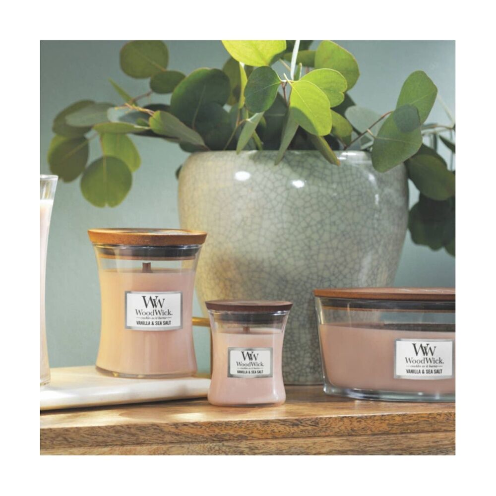 WoodWick Vanilla & Sea Salt Scented Soy Wax Candle Crackling Wick Mini