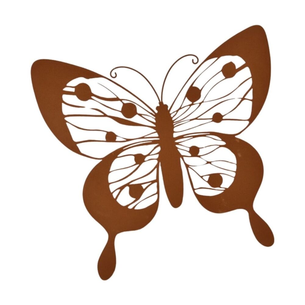 2PK Bronrob Rustic Metal Butterfly Outdoor Garden Wall Art Decor 38x37cm