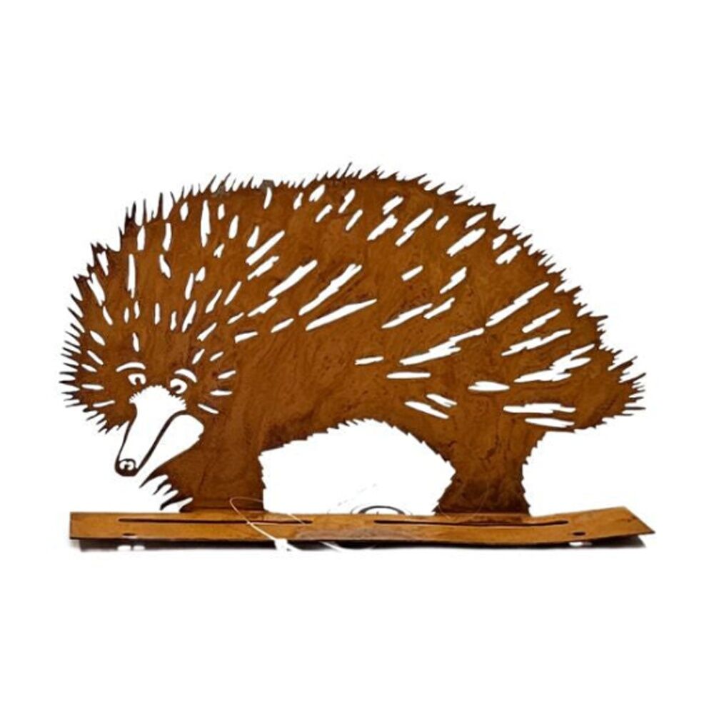 4PK Bronrob Rustic Metal Baby Echidna Outdoor Garden Decor 19.7x16cm