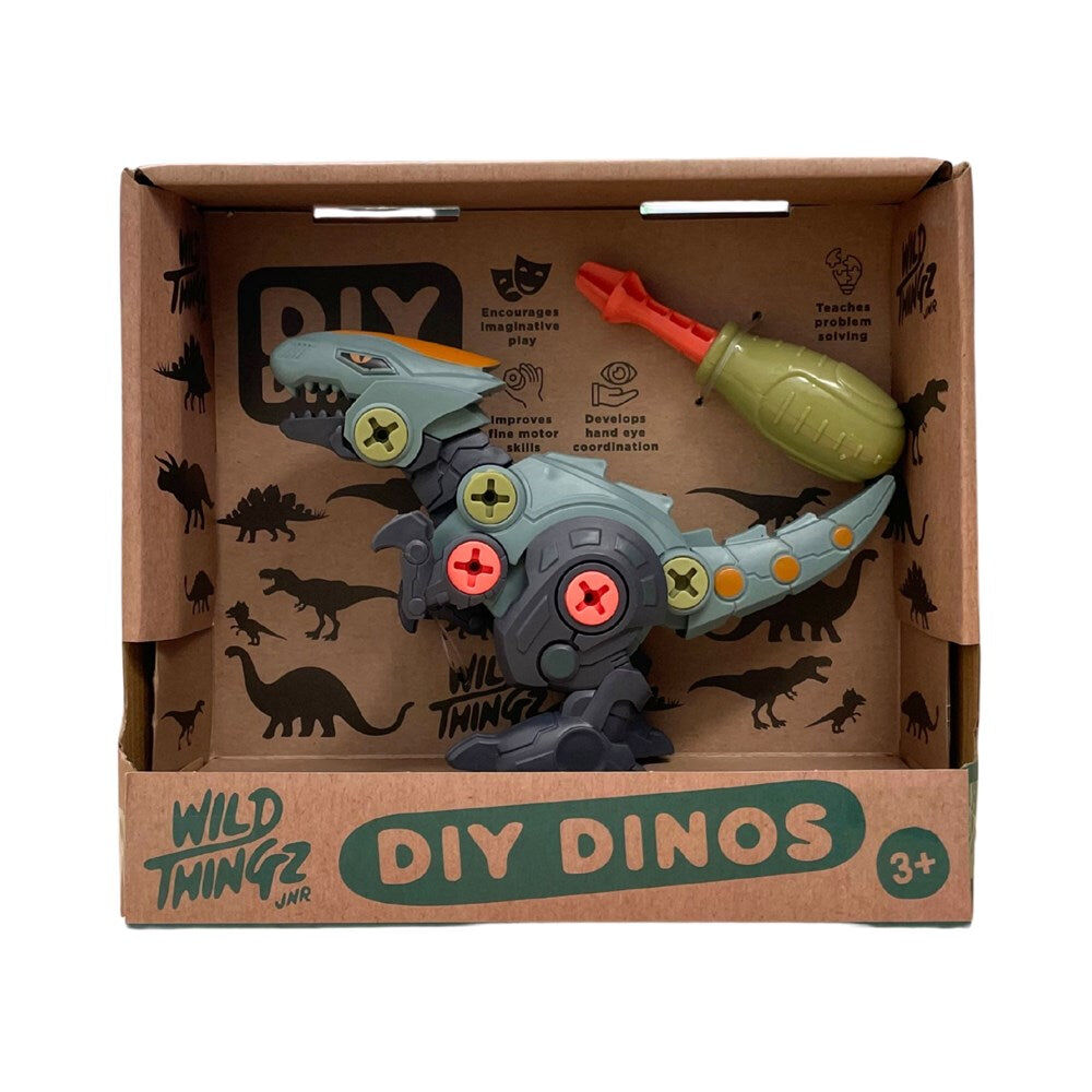 3PK Johnco Wild Thingz DIY Dino Velociraptor Childrens Playset 3Y+