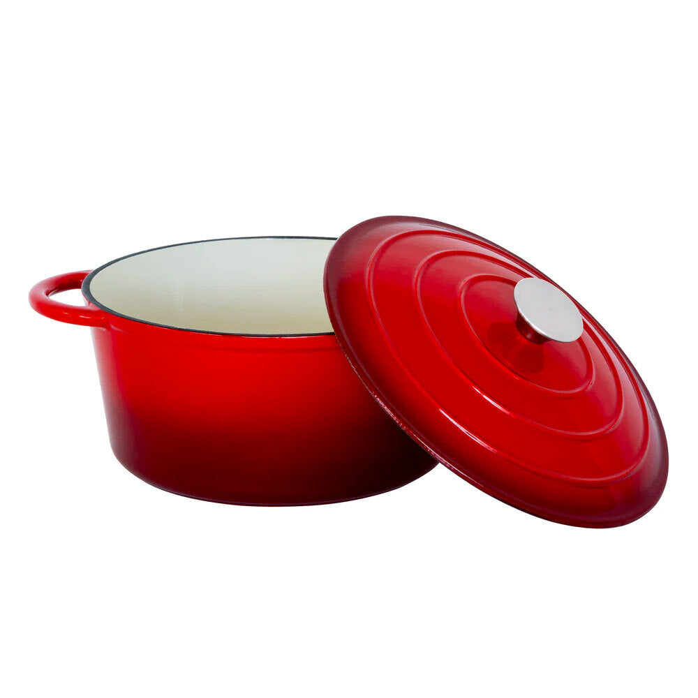 Healthy Choice Enamelled Cast Iron Casserole Dish Red 26cm