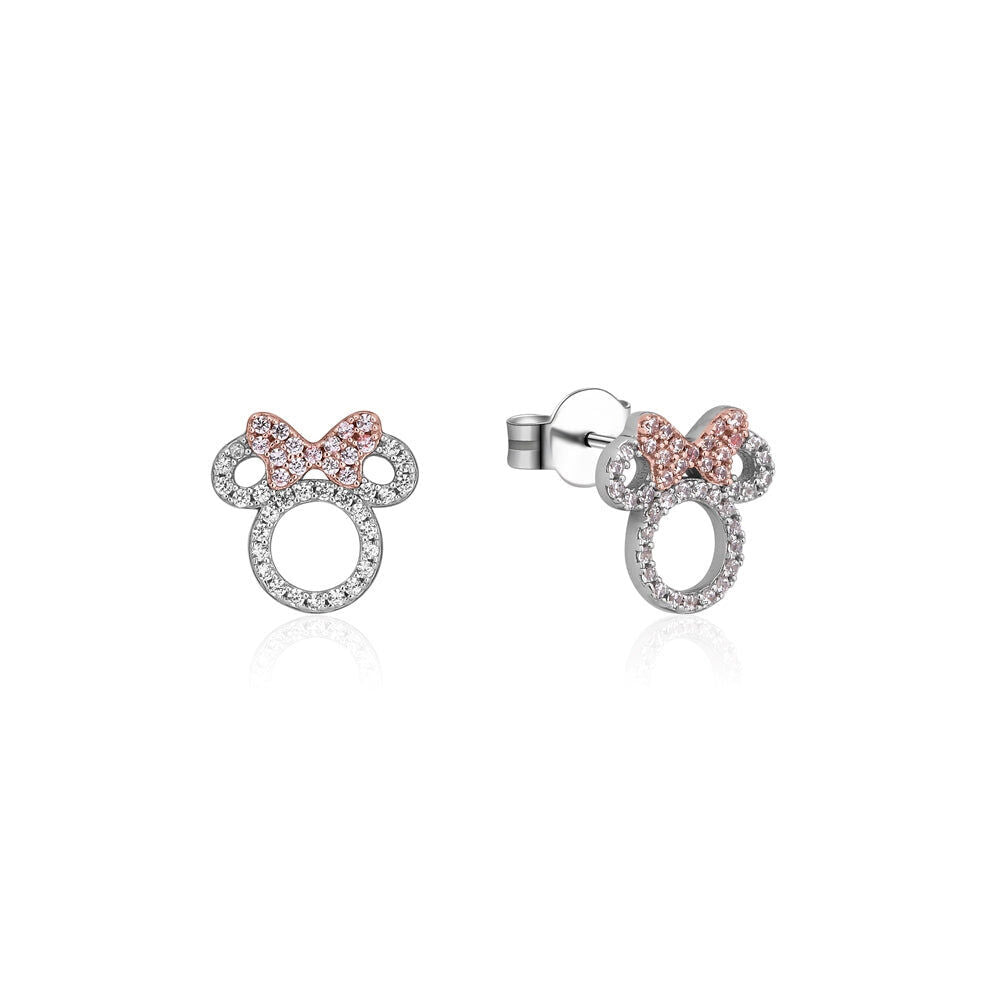 Couture Kingdom Disney Minnie Mouse Outline Stud Earrings 10mm Silver