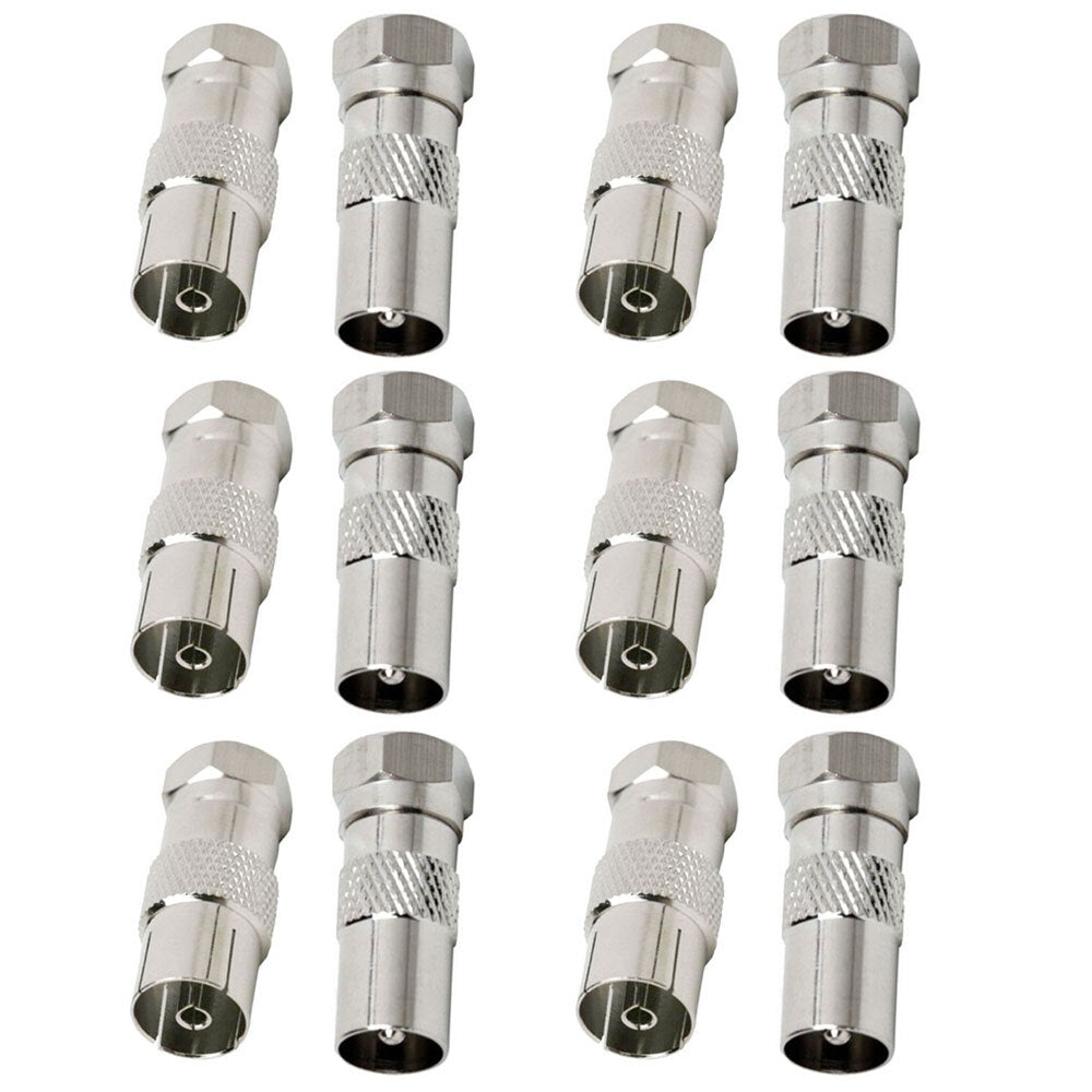 12pc F-Type Male to Coax Female Socket/F Male to PAL M TV Antenna Adapter