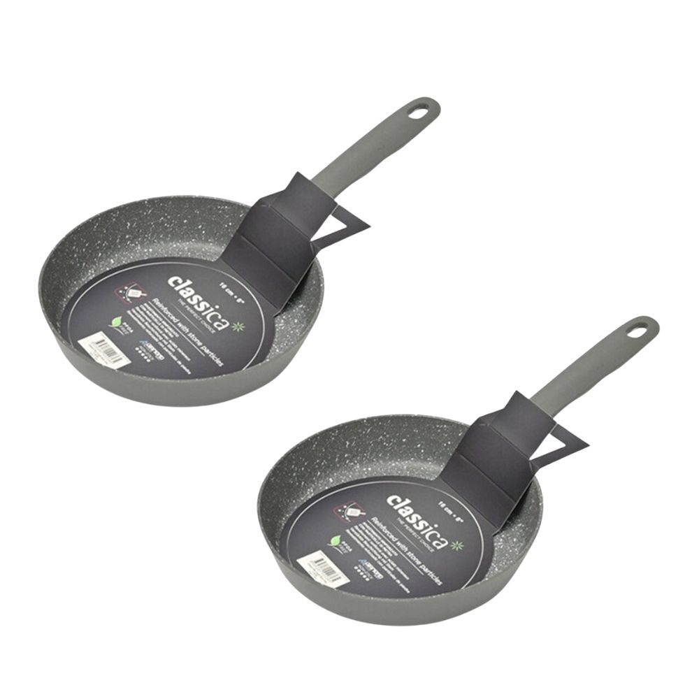 2PK Classica Mini Round Frypan Non-Stick Pan 16cm Grey