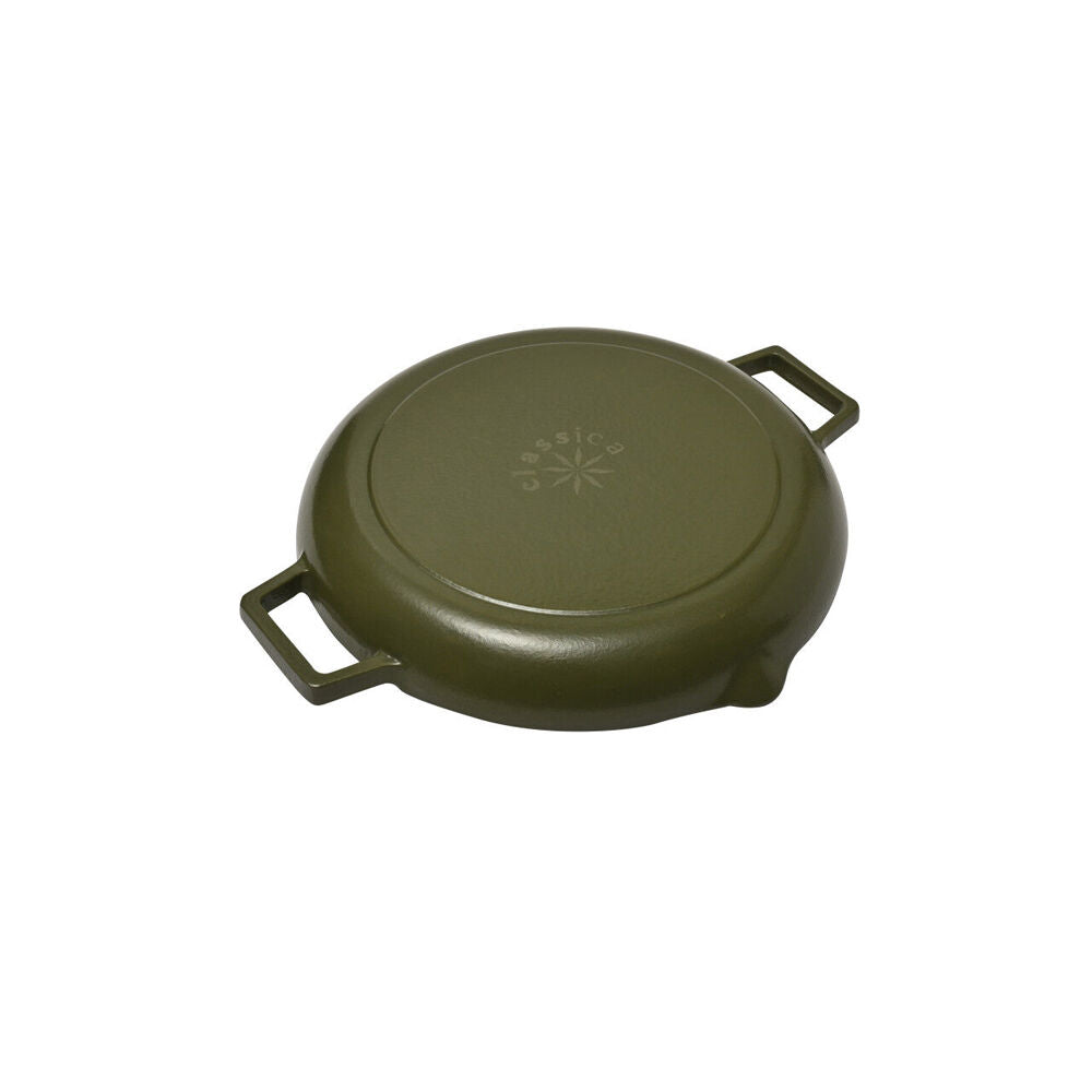 Classica Cast Iron Grill Pan Kitchen Cooking 31cm Olive Green