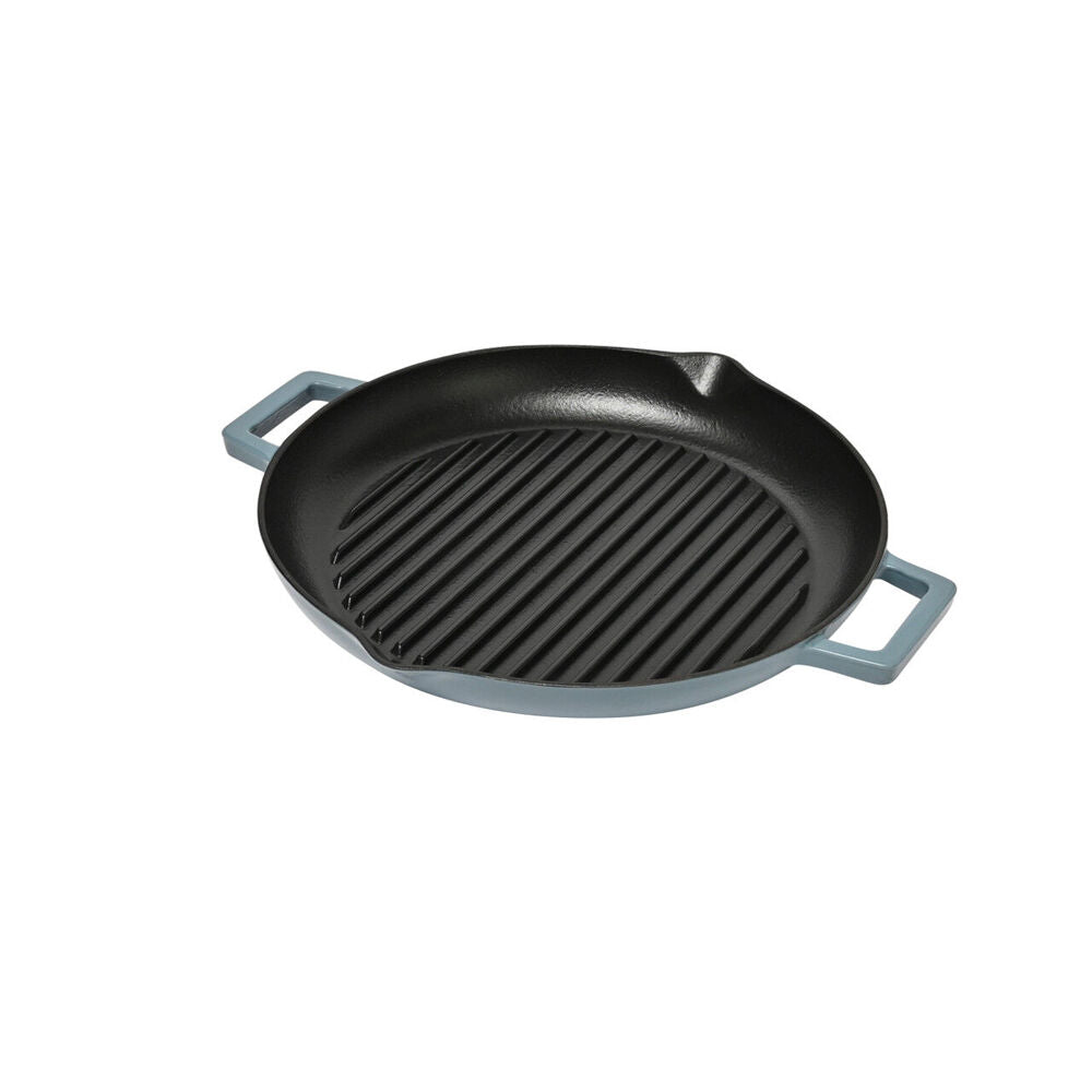 Classica Cast Iron Grill Pan Enamel Coating 31cm Sky Blue
