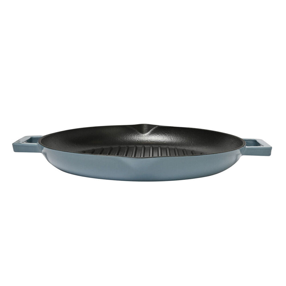 Classica Cast Iron Grill Pan Enamel Coating 31cm Sky Blue