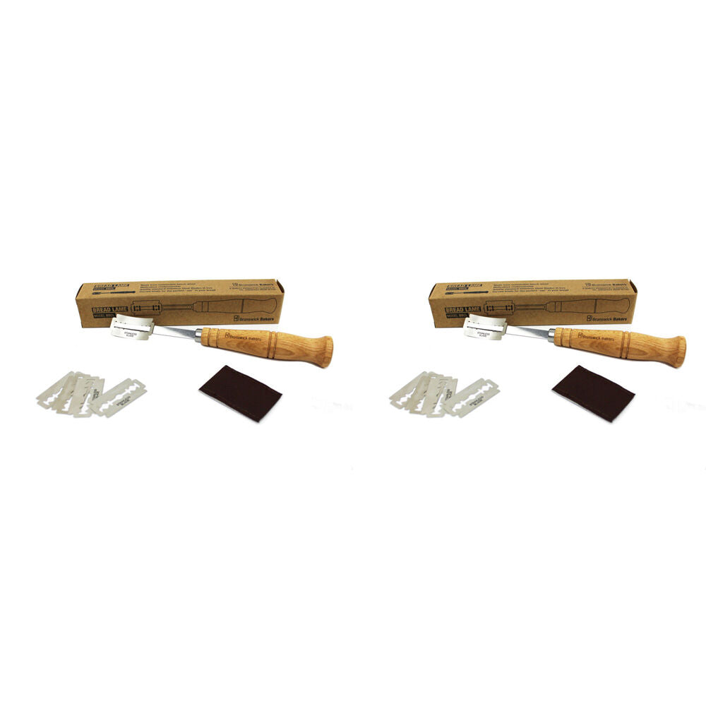 2PK Brunswick Bakers Curved Bread Lame Cooking Utensil w/ 5 Blades 19cm
