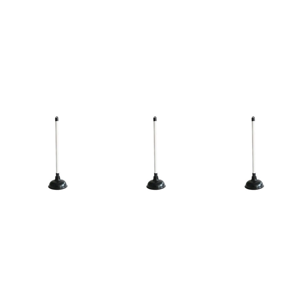 3PK Ultimo Rubber Plunger w/ Durable Plastic Handle Heavy Duty 48x13cm
