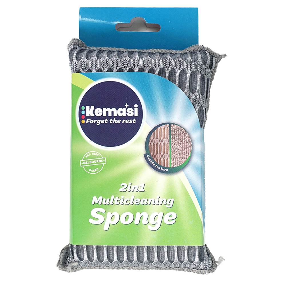 12PK kemasi 2 In 1 Multi Cleaning Sponge Home Dishwashing Cleaning