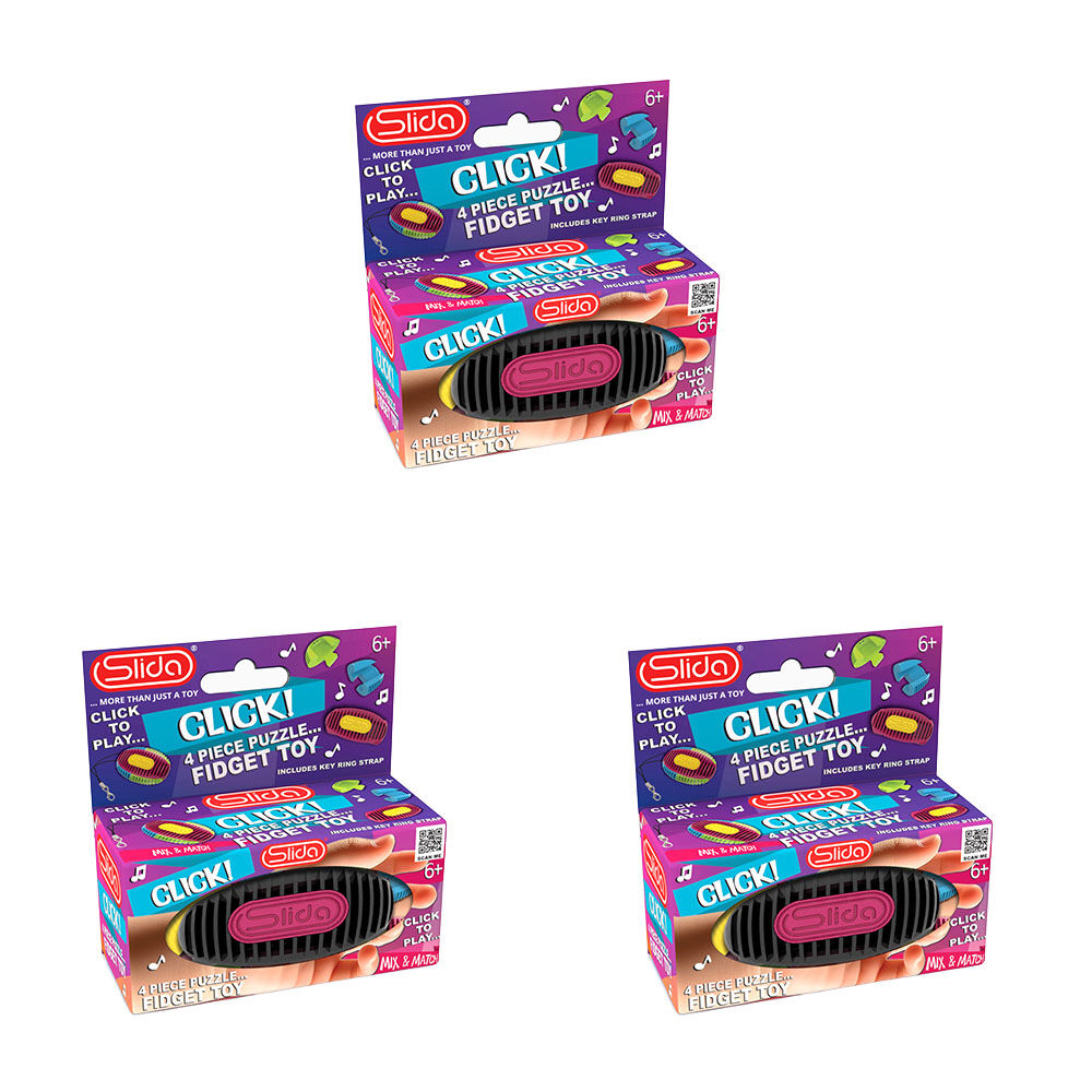 3x 3pc Slida Click 3D Sequential Interlocking Puzzle for Kids/Children 6Y+