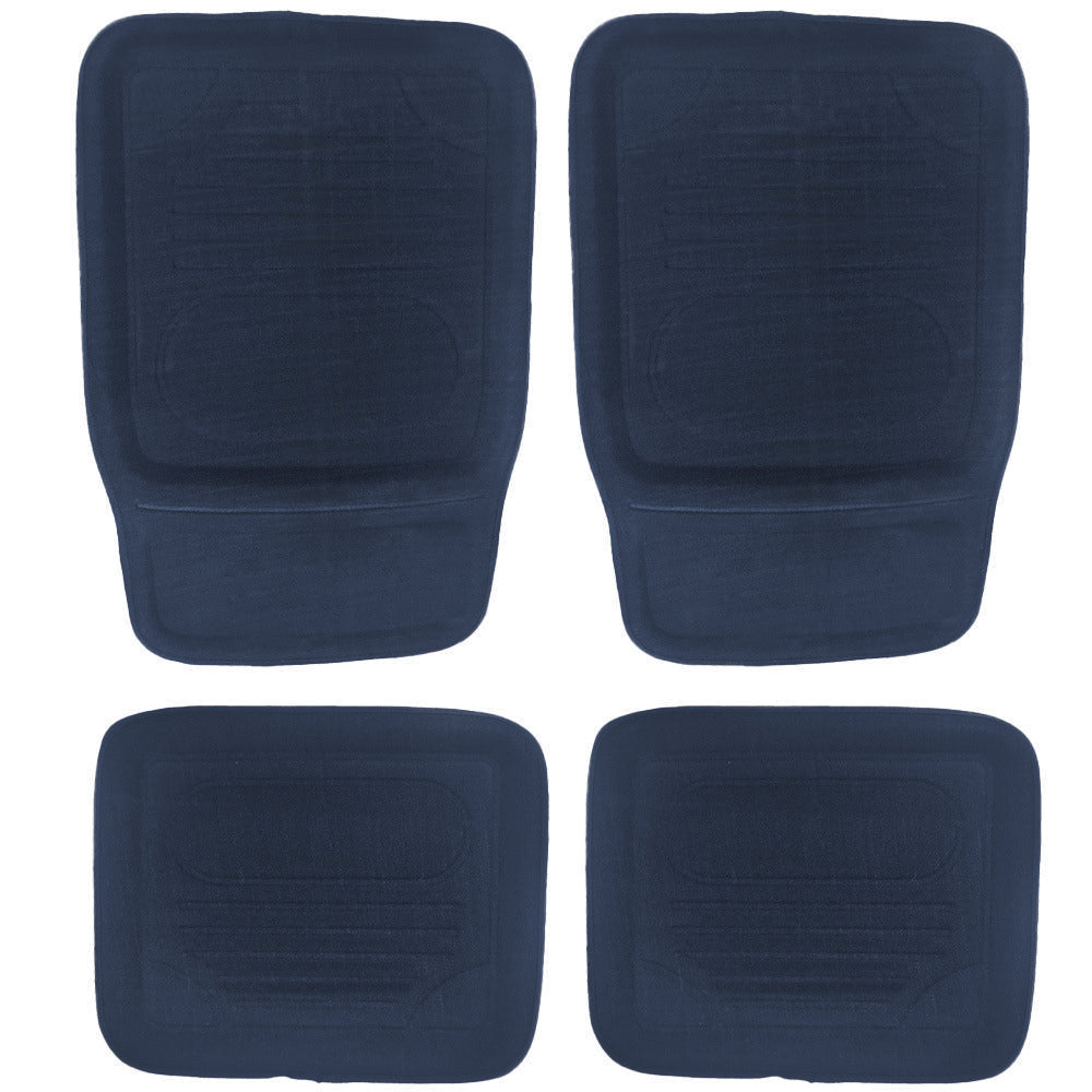 4pc Automotive Interior Protection Car Floor Mats Set Navy
