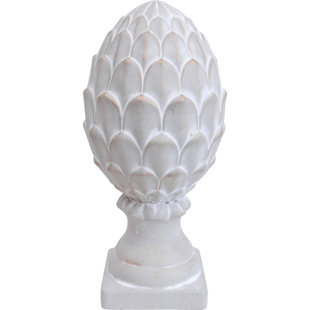 LVD Concrete Acorn Sculpture Large Home Decor 14.5x30cm - White