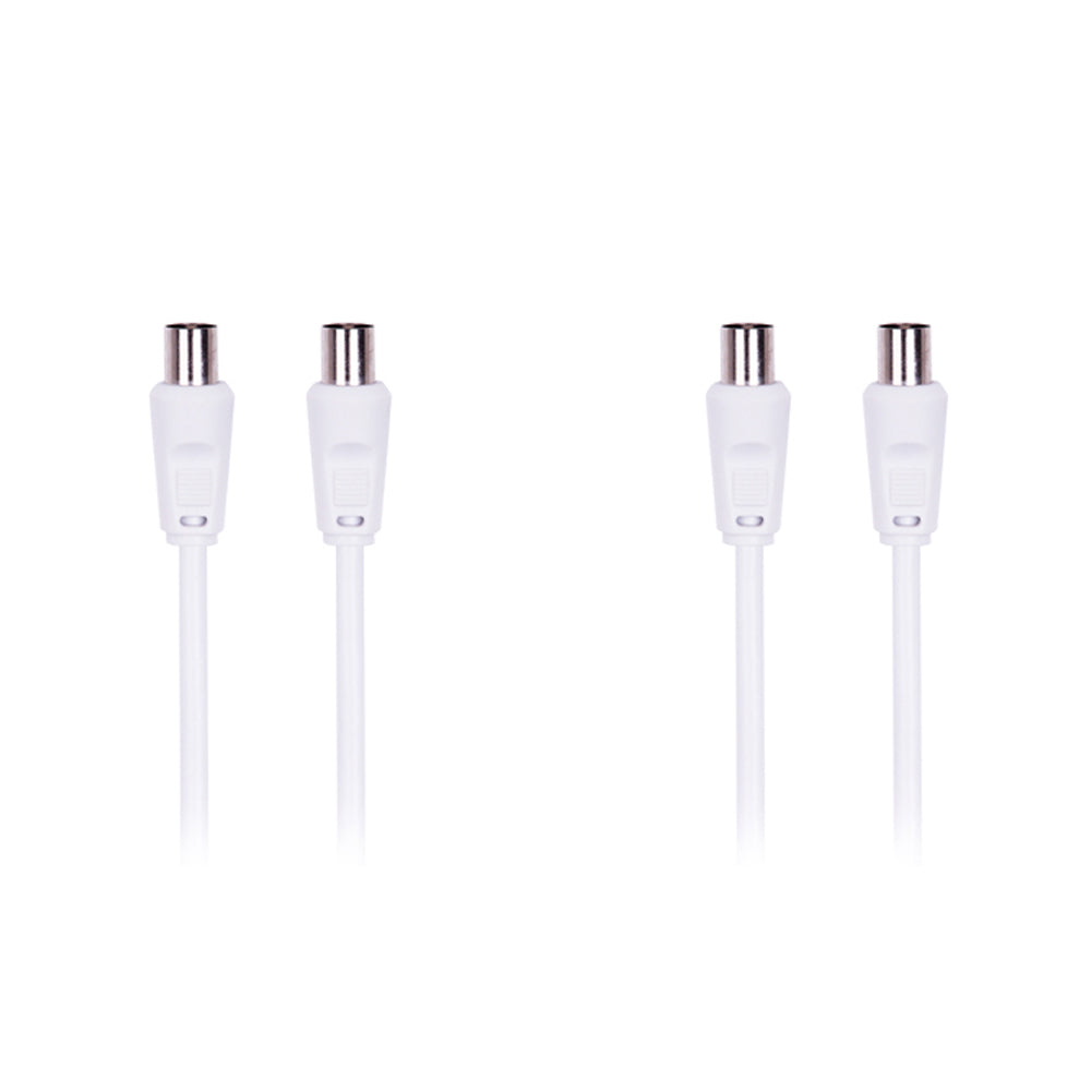 2PK Crest 1.5m Dual Shield Male TV Antenna Cable - White
