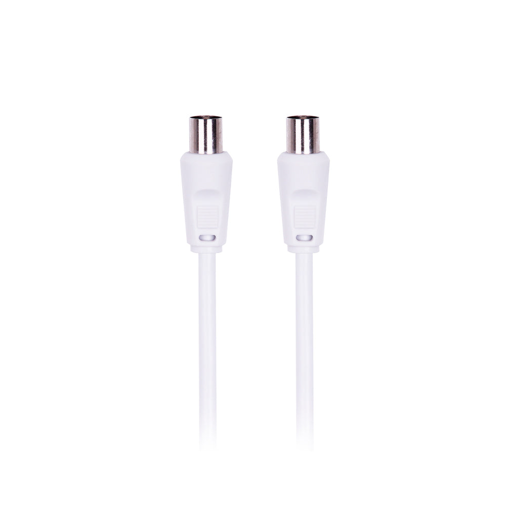 2PK Crest 1.5m Dual Shield Male TV Antenna Cable - White