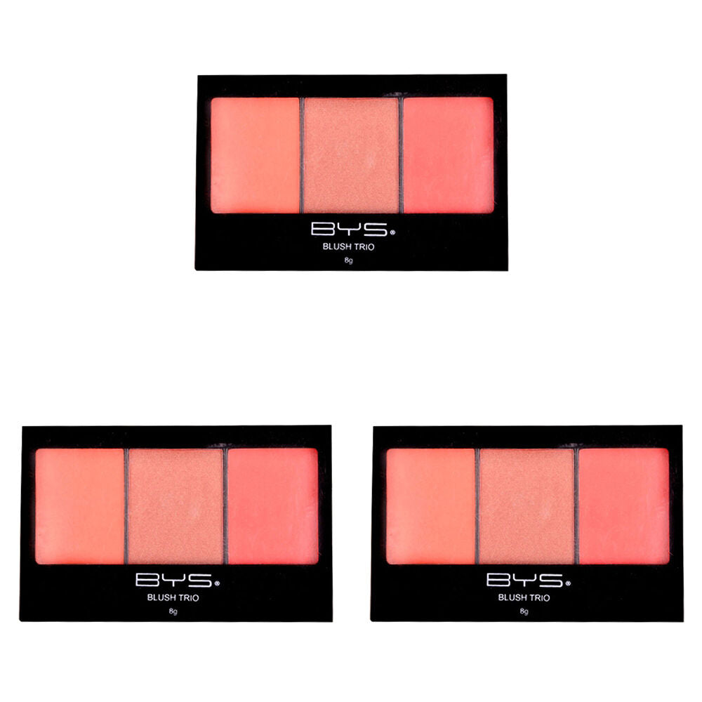 3PK BYS Blush Trio Coral Me In 3 Shades Face Makeup 8g