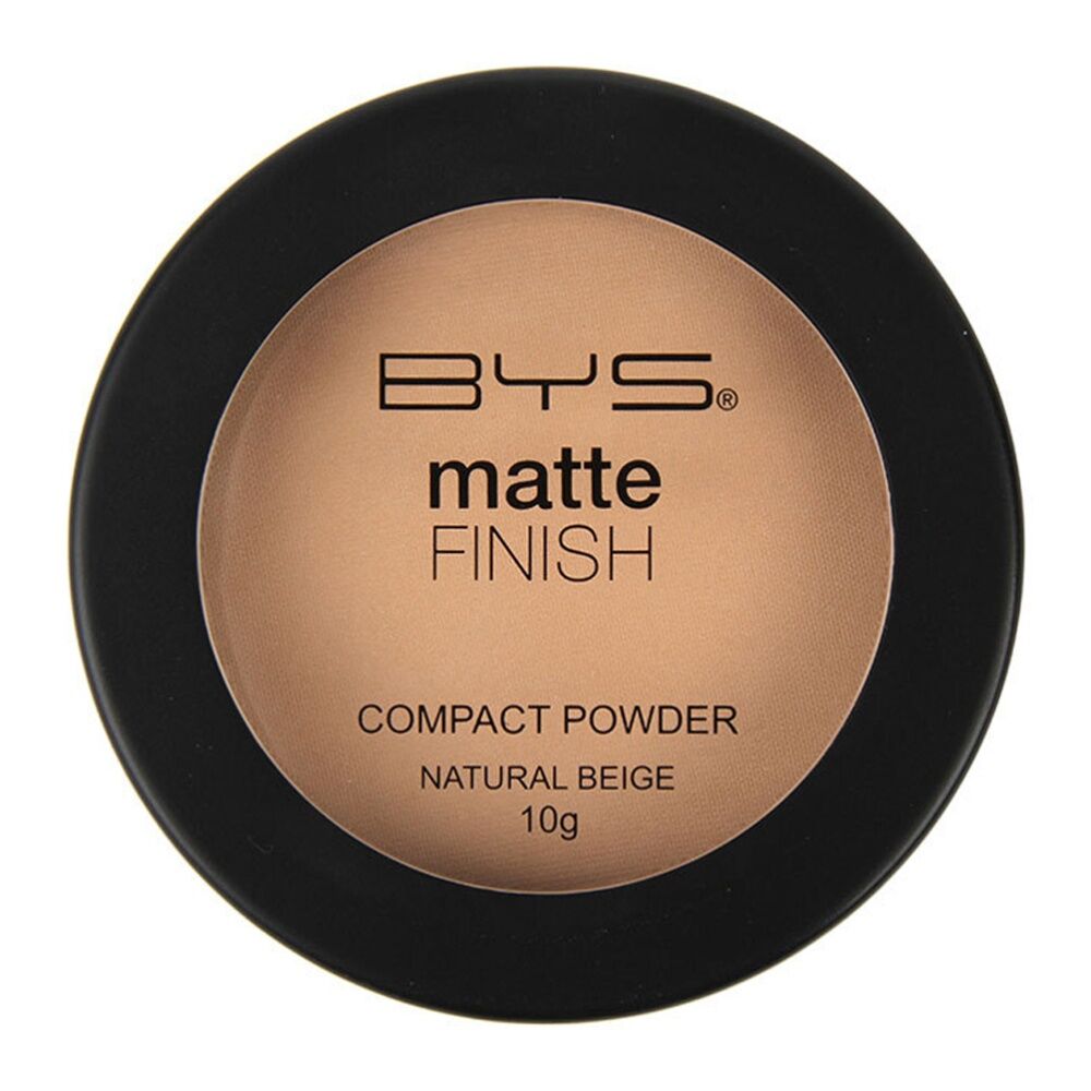 BYS 10g Matte Finish Compact Powder Face Makeup - Natural Beige