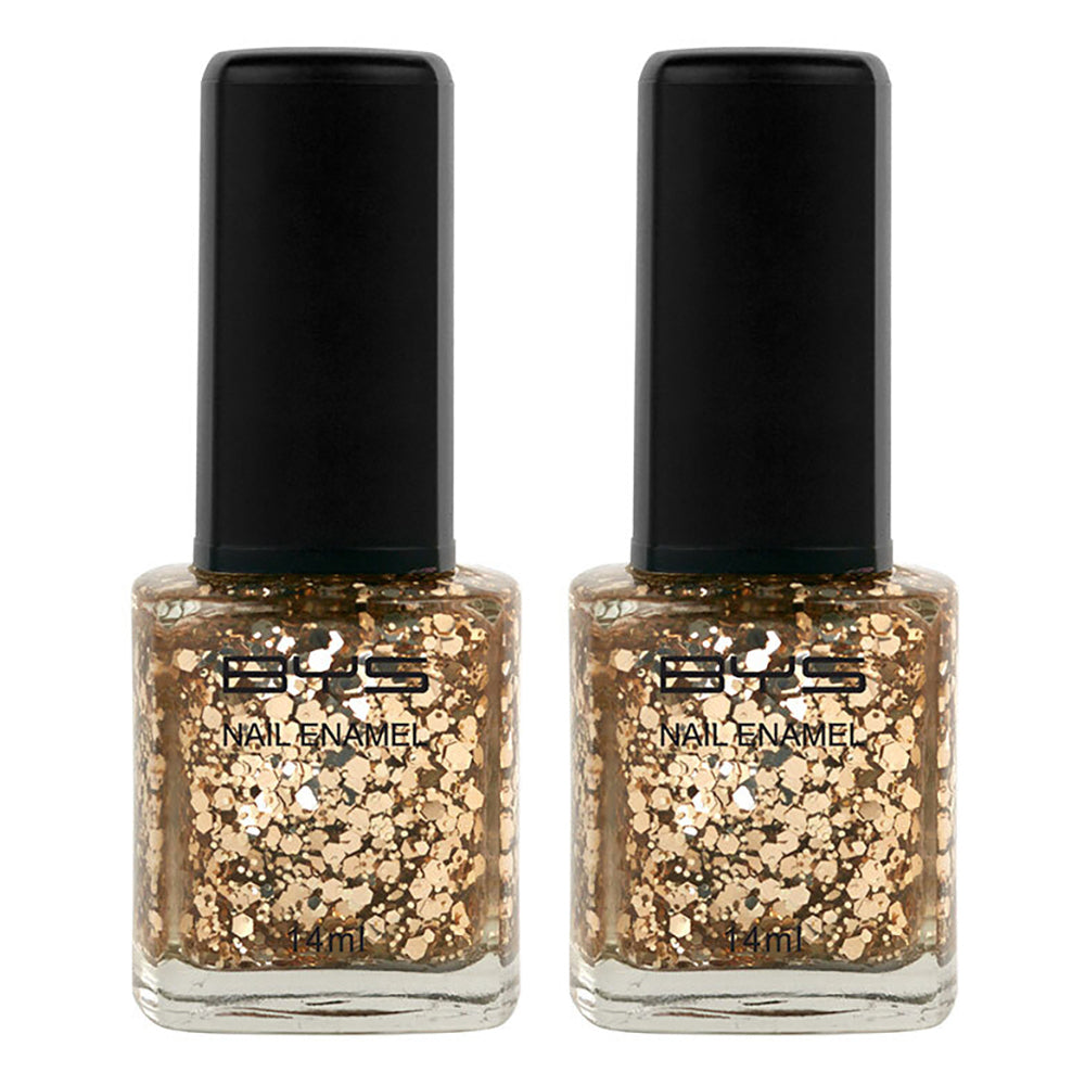 2PK BYS 14ml Nail Polish Million Dollar Baby Gold