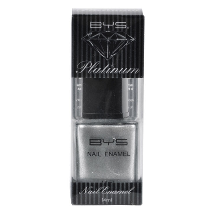 2PK BYS 14ml Nail Polish Platinum Metallic Silver
