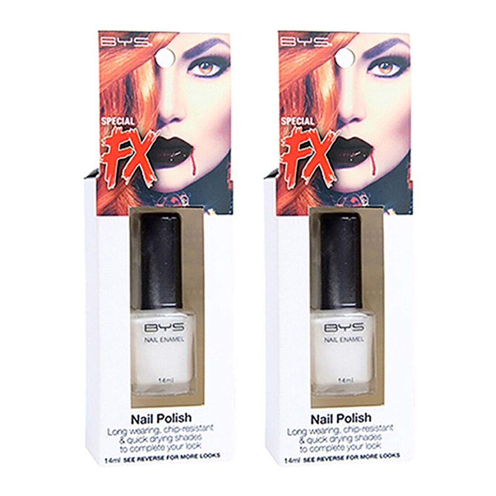 2PK BYS 14ml Nail Polish White