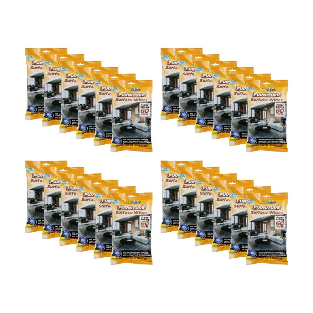 24x 60PK EaziWipes Furniture Surface Cleaning Wipes Dust & Marking Removal
