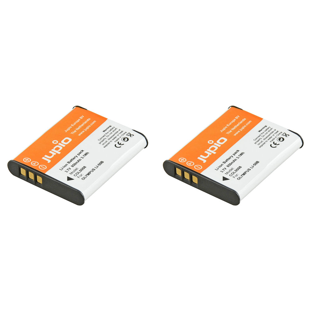 2PK Jupio Li-Ion 3.7V 850mAh Rechargeable Battery For Olympus Li-50B Camera