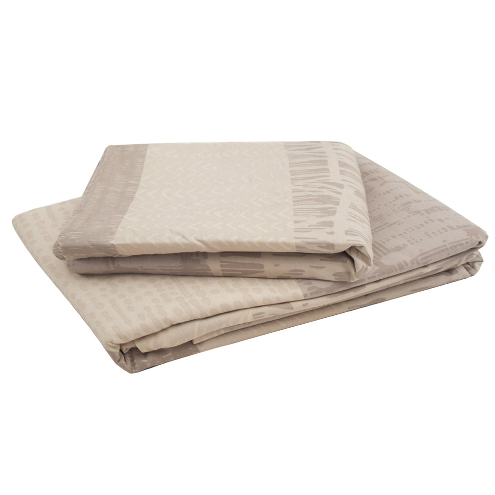 Bambury Queen Bed Darlington Sand Quilt Cover Set Soft Woven Home