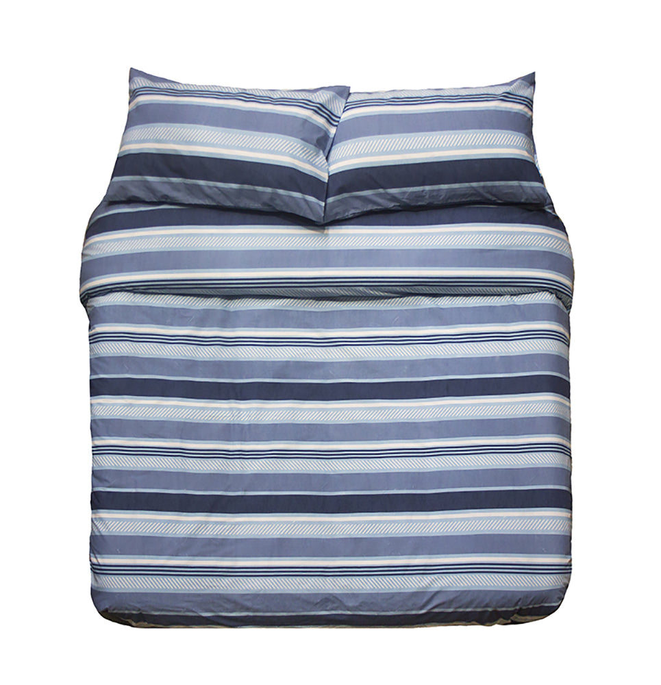 Bambury Double Bed Indiana Blue Quilt Cover Set Soft Woven Home