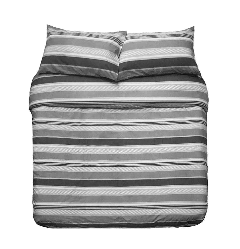 Bambury King Single Bed Indiana Grey Quilt Cover Set Soft Woven Home