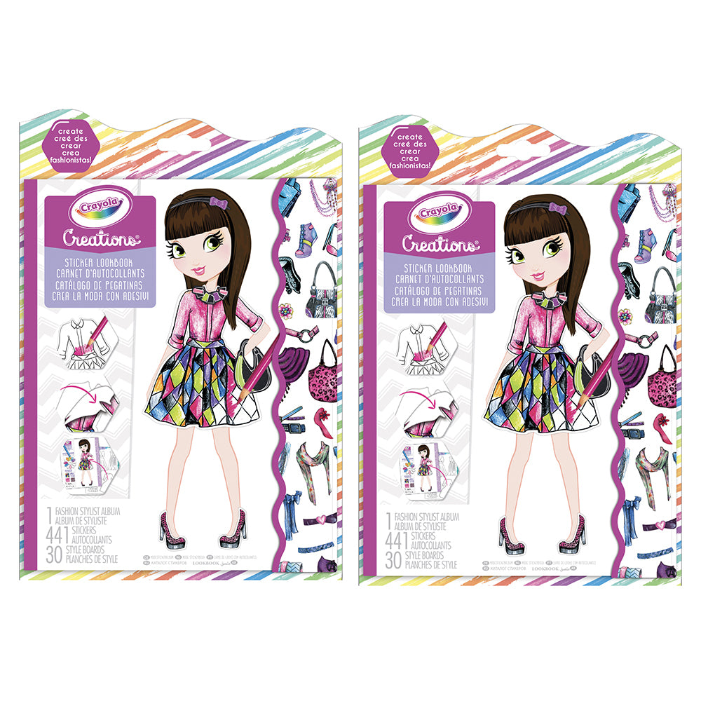 2PK Crayola Kids/Childrens Creations Sticker Look Book 3y+