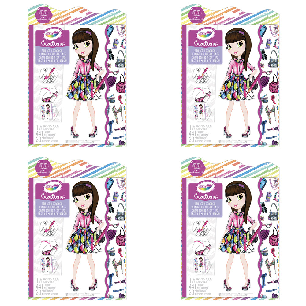 4PK Crayola Kids/Childrens Creations Sticker Look Book 3y+