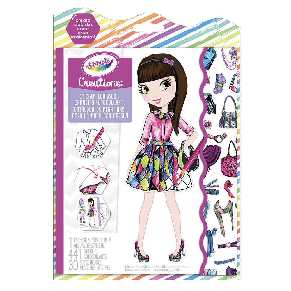 4PK Crayola Kids/Childrens Creations Sticker Look Book 3y+