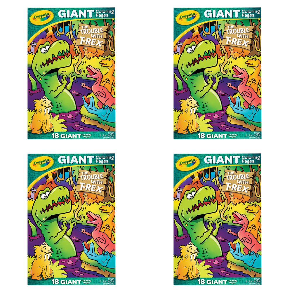 4PK Crayola Creative Giant Colouring Page Foldalope T-Rex The Trouble with T-Rex
