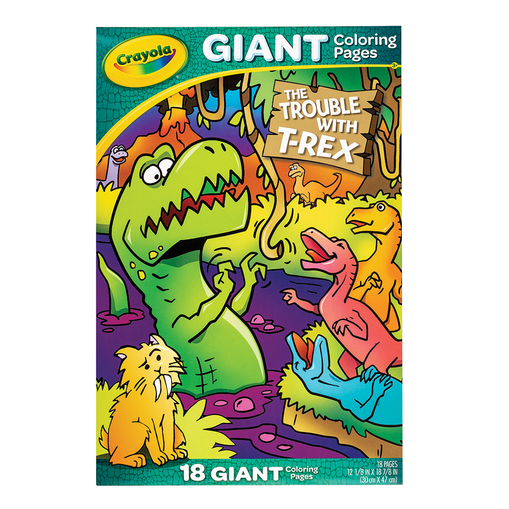 4PK Crayola Creative Giant Colouring Page Foldalope T-Rex The Trouble with T-Rex