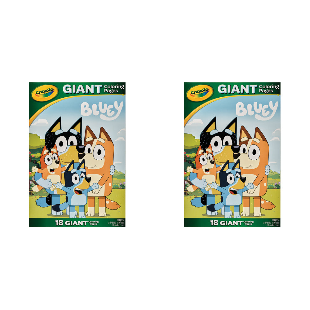 2PK Crayola Kids/Childrens Creative Giant Colouring Page Foldalope Bluey 36m+