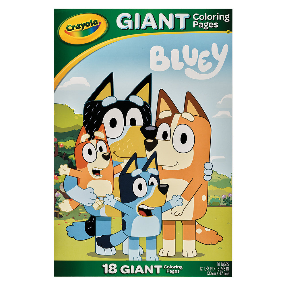 2PK Crayola Kids/Childrens Creative Giant Colouring Page Foldalope Bluey 36m+