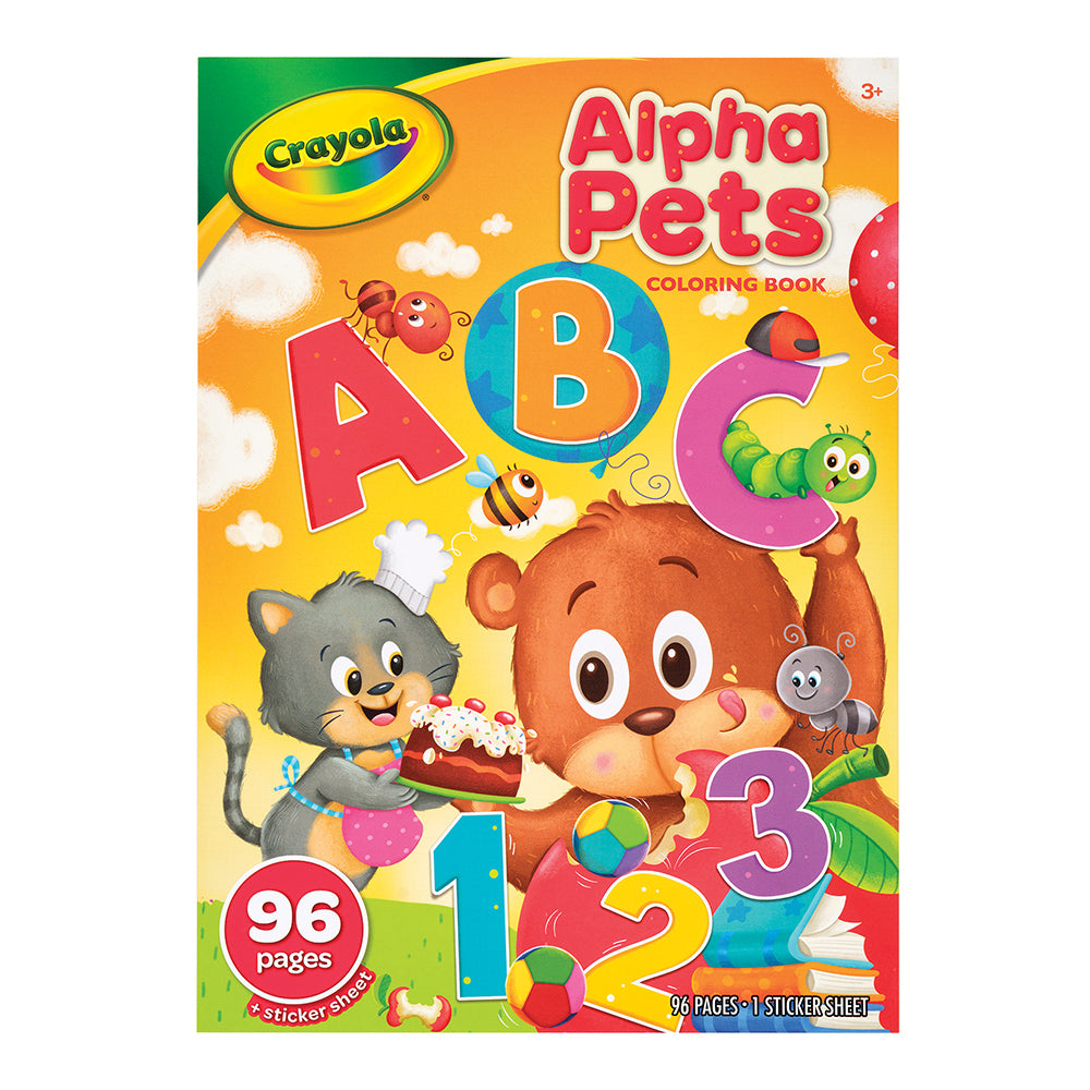 6PK Crayola Kids/Childrens Creative 96 Page Alpha Pets Coloring Book 36m+