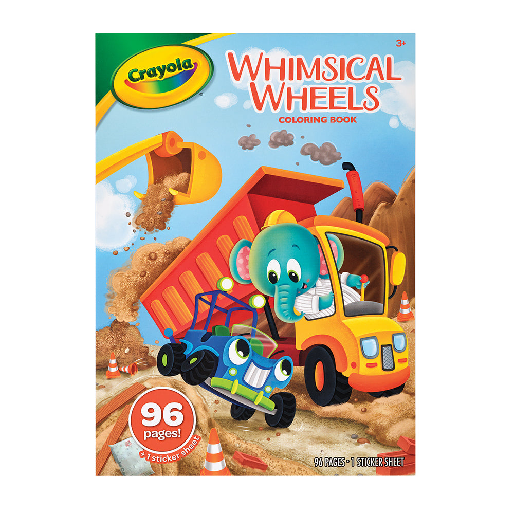 6PK Crayola Kids/Childrens Creative 96 Page Whimsical Wheels Coloring Book 36m+