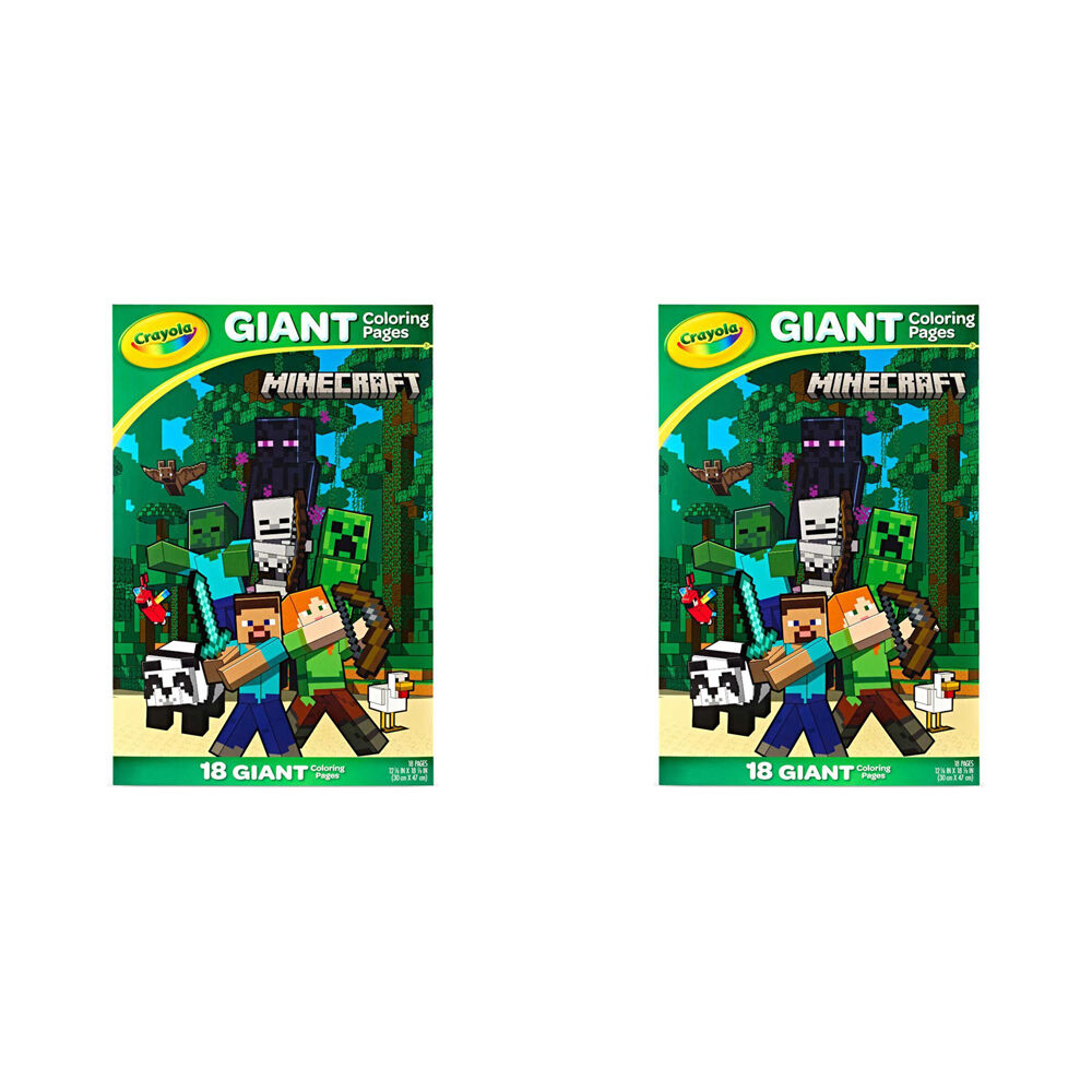 2PK Crayola Minecraft Giant Colouring Pages 30x47cm Kids 3y+
