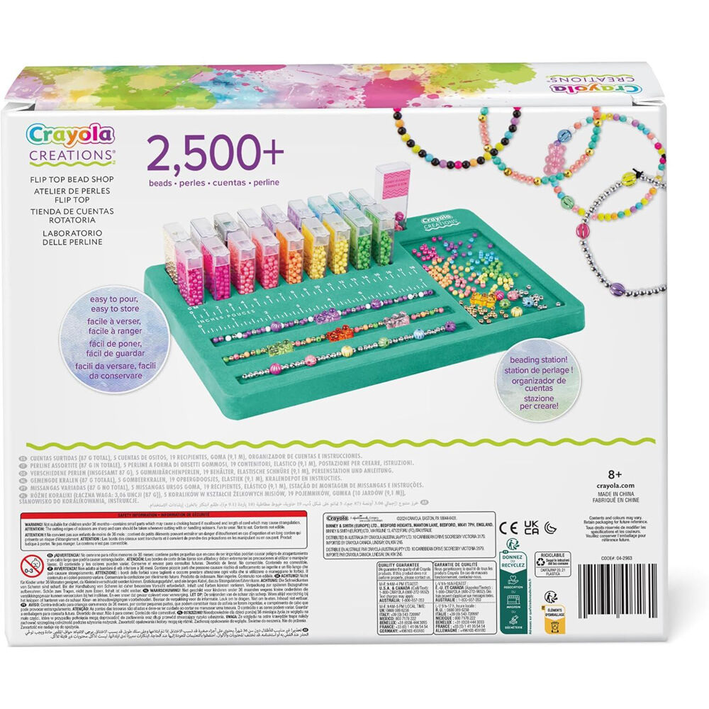 2PK Crayola Creations Flip Top Bead Shop DIY Jewelry Kit Kids 8y+