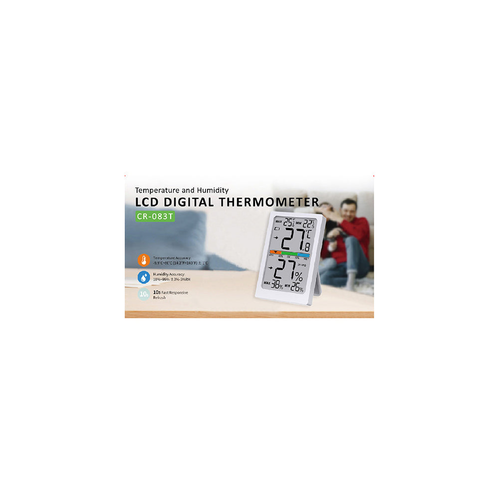 Sansai LCD Digital Thermometer & Humidity Monitor 7x10cm - White