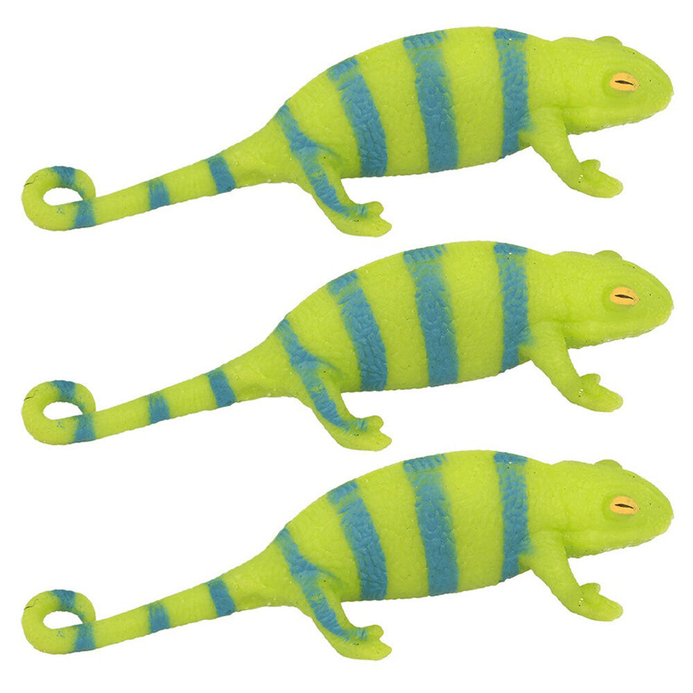 3PK Fumfings Animal Stretchy Beanie 20cm Chameleon