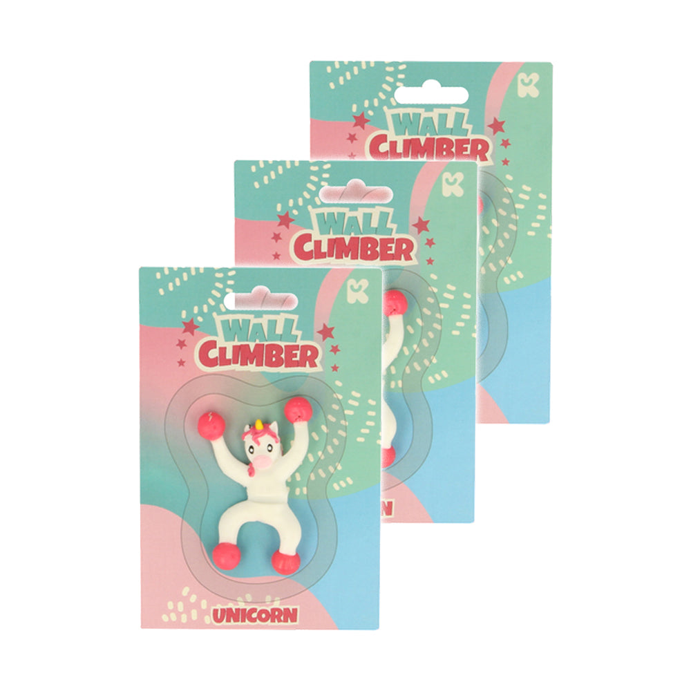 3PK Fumfings Novelty Unicorn Wall Climber 15cm