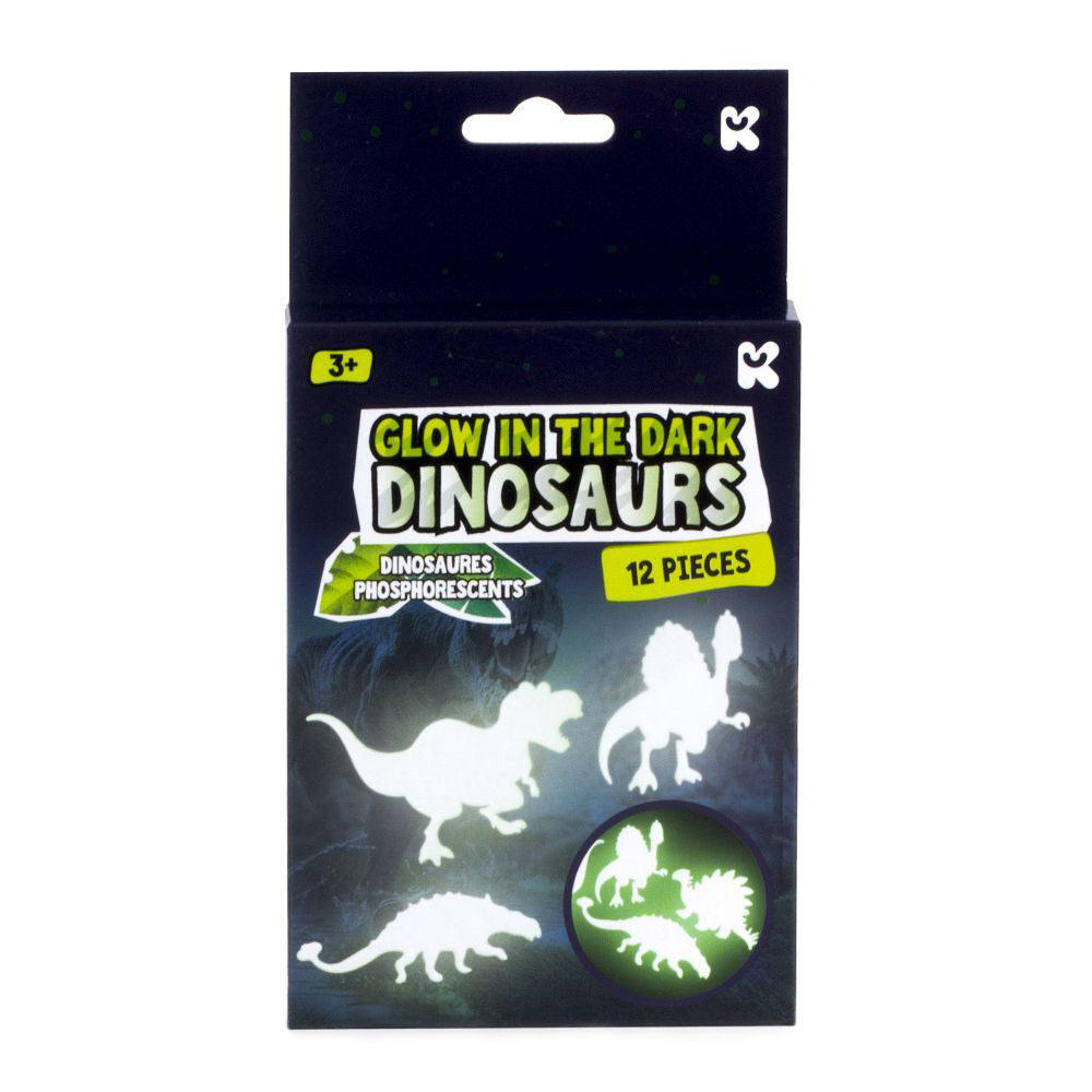 4x 12pc Pocket Money Fun Glow In The Dark Dinosaurs Shapes Kids Toy 3y+
