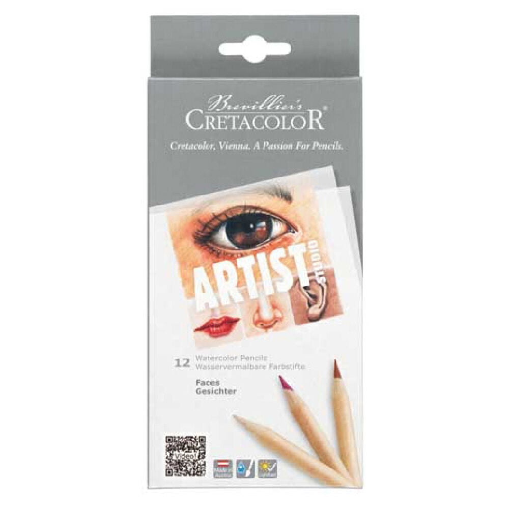 12pc Cretacolor Artist Studio Drawing Art Faces Pencil Set Watercolour