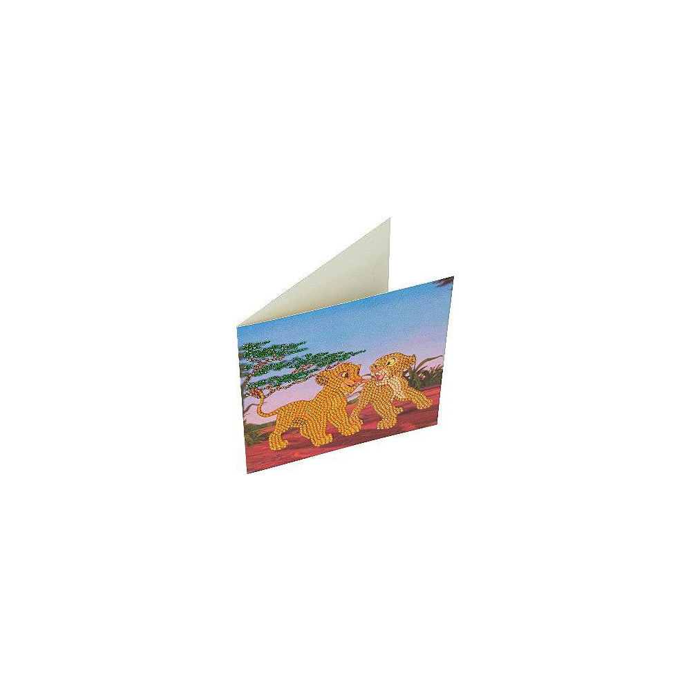 2x Craft Buddy Simba & Nala Crystal Art Card 18x18cm Kids/Family 8y+